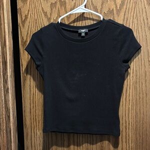 Express Black Fitted Crop Tee